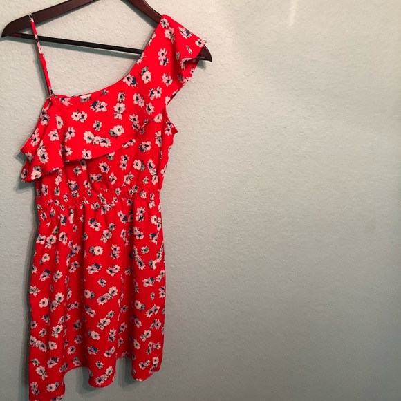 Xhilaration Womens Dress, Red Floral Medium - Picture 2 of 4